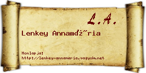 Lenkey Annamária névjegykártya